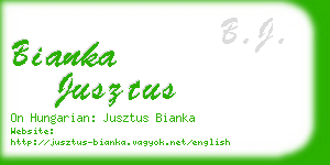 bianka jusztus business card